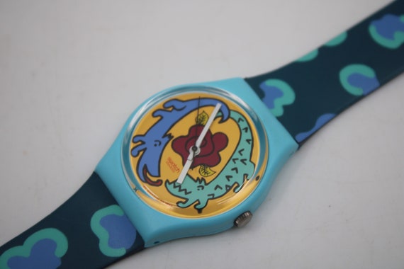 1994 Vintage Gents Swatch 'cayman' GN137, NEW OLD STOCK, Never