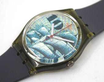 Vintage 1992 Vintage Swatch Lady FLEUR DE LEYS LV102  display picture 2