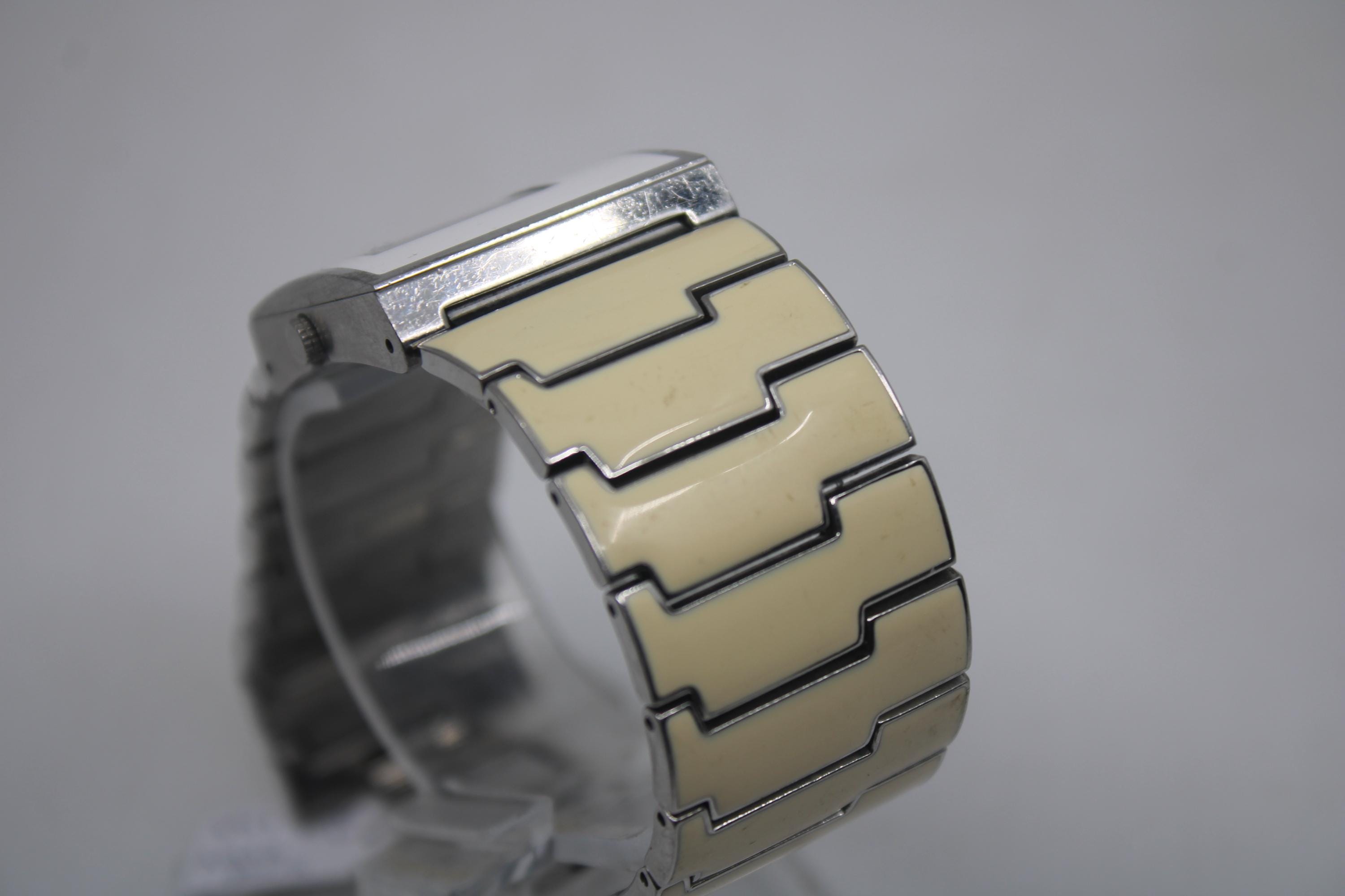 Swatch Nata Pura Irony Lady YUS114G Rare Stainless Steel Water Res Working 2007 Swatch Stainless Steel Band Square Wristwatches | eBay main image 4