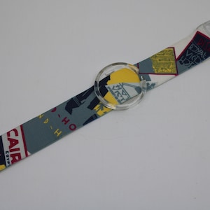 1991 Vintage Pop Swatch Strap + Ring, &#39;Raffles&#39;, PWK140, PopSwatch, MINT condition