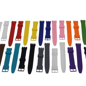 17mm Silicone strap for Swatch, choice of color image 2