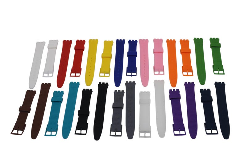 17mm Silicone strap for Swatch, choice of color image 2