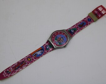 幸せなふたりに贈る結婚祝い 1993, Vintage Gents Swatch, 'dehli', GX125, NO Box, New Old 工芸品