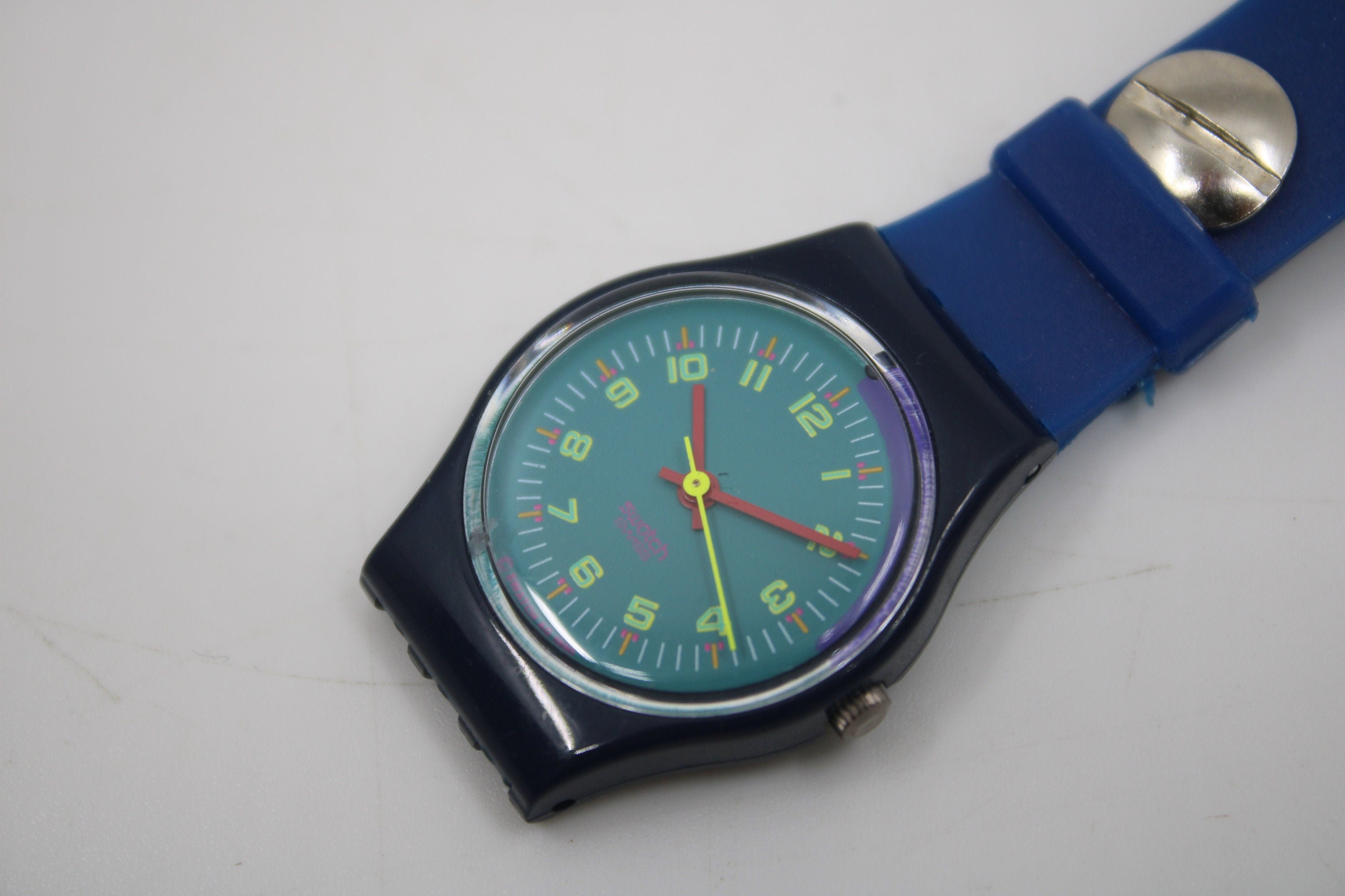 Unique, Vintage Swatch Keychain, LL101, 1990, 'gym Session', Made