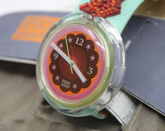 Swatch Watch - PMG101 - MARGUERITE Vintage 1995 Midi Pop Swatch MARGUERITE PMG101 - Mint Unworn  main image 4