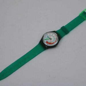 1992 Vintage Gents Swatch, 'Schnell', GN117, NO box, In NICE, USED Condition, 100% working, Non-Original Strap image 2