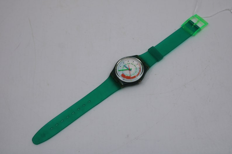 1992 Vintage Gents Swatch, 'Schnell', GN117, NO box, In NICE, USED Condition, 100% working, Non-Original Strap image 2