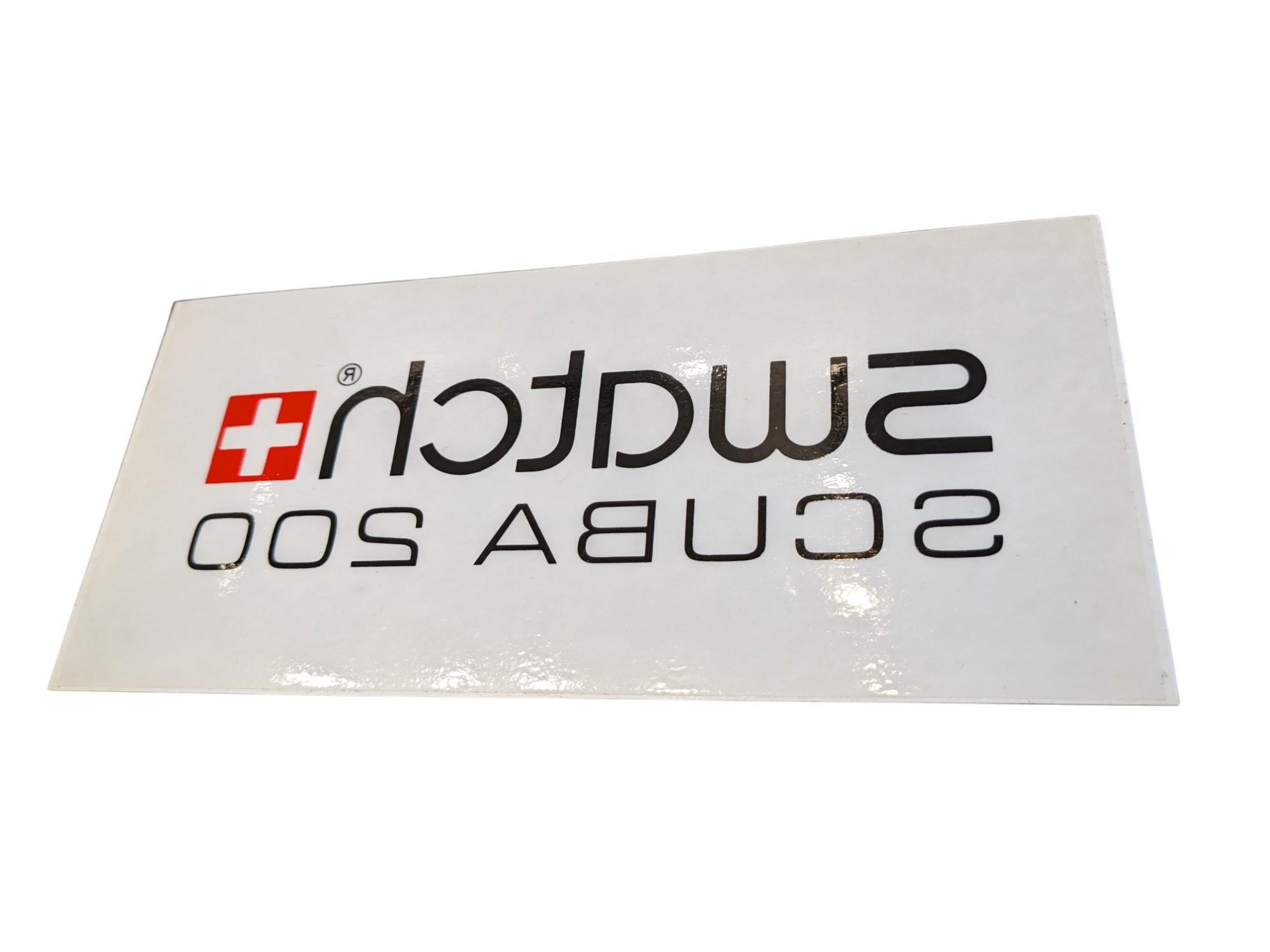 Swarch Sticker Swatch Vintage Mirrored Transparent Scuba 200 Window Sticker, Original ...