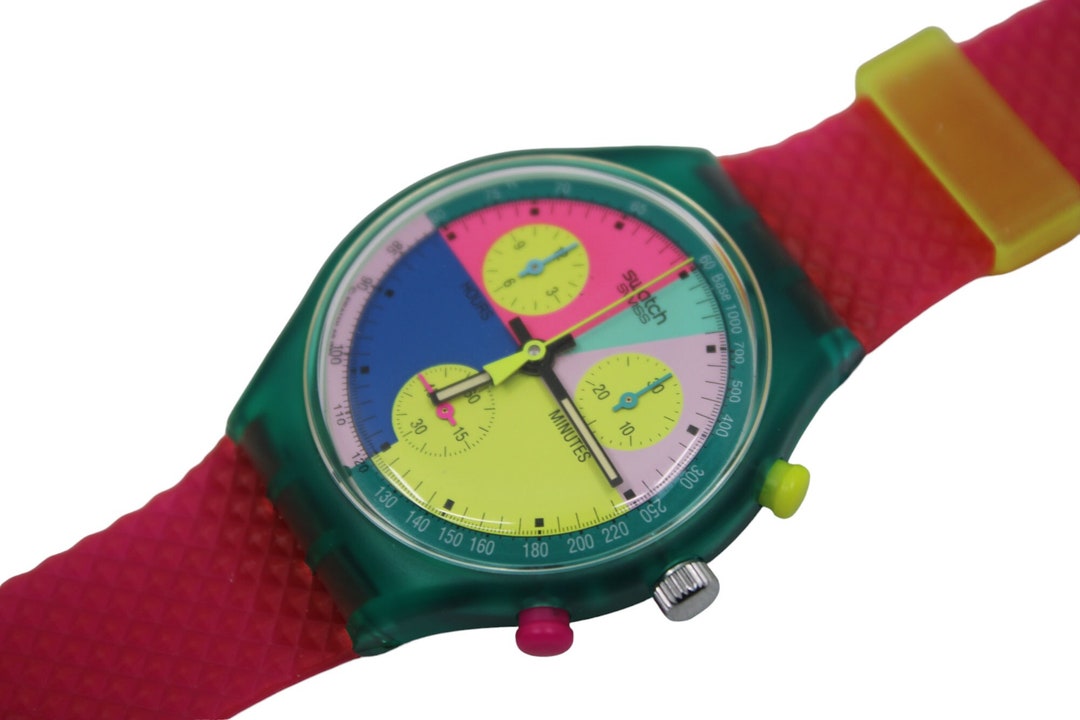 ビンテージ Swatch クロノグラフ「Flash Arrow」 稼働確認済み NEW, Unused 1991 Swatch Flash Arrow Wristwatch, SCL100