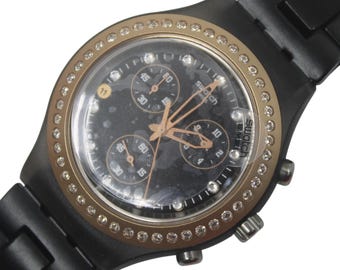 Swatch Irony Diaphane Chrono, 'Full Blooded Stoneheart Black' SVCM4008, Never worn, with Box