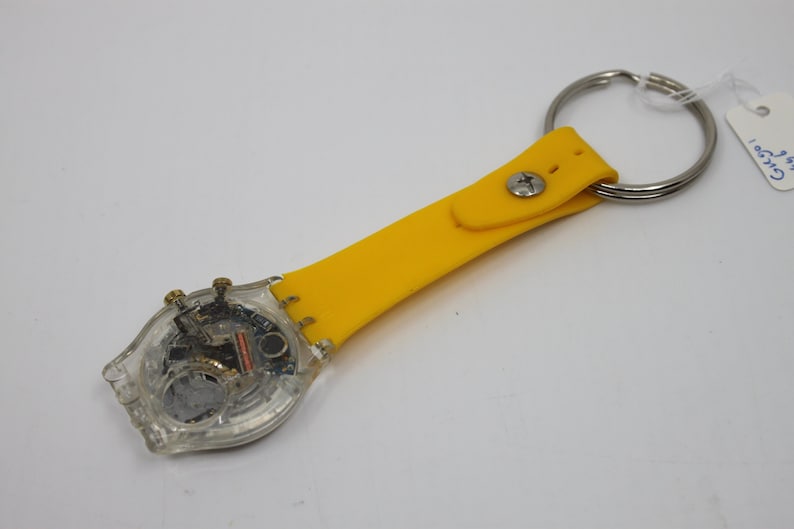 Unique, Vintage Swatch Keychain, GK901, 1996, Tierra, made from recycled, NON-working Gents Swatch watch