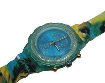 1993 Swatch Chrono Jelly Stag SCK104 Swiss Made Watch 37mm Vintage