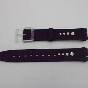 Vintage Swatch Lederarmband, &#39;Flower Track&#39;, SFK278, New Old Stock, ungetragen