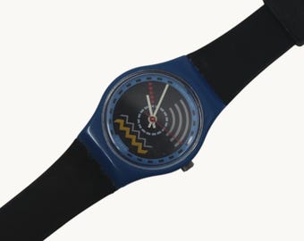 Vintage 1987 Swatch Blue Cassata LP103 – Ladies’ Collectible A Rare Early 1987 Swatch Watch BLUE CASSATA LP103, in VGood  main image 4
