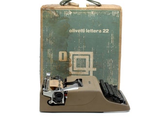 Olivetti Lettera 22 - Brown Portable Typewriter -  Italian Design