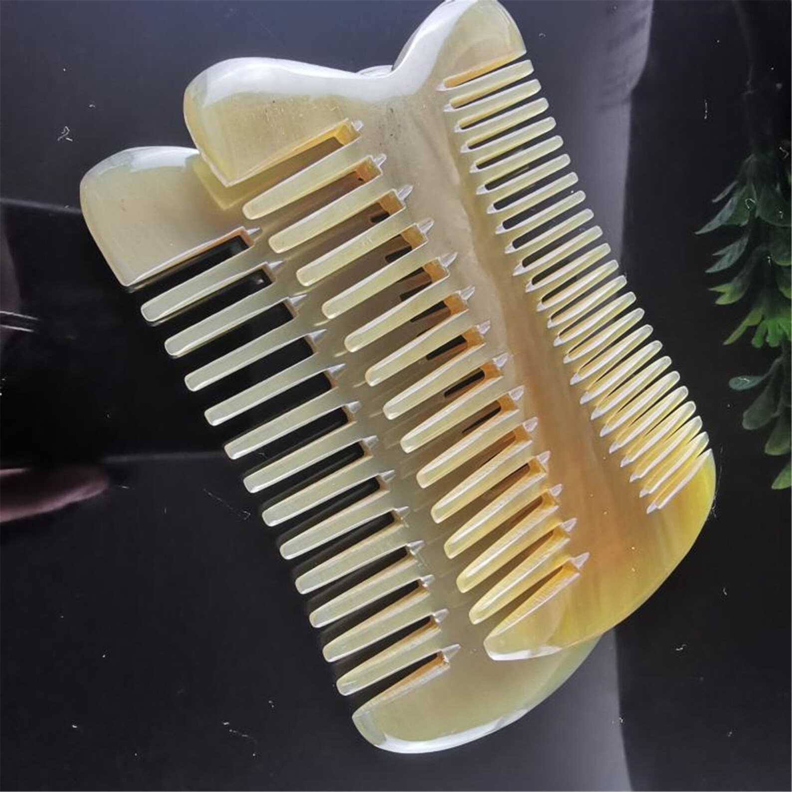 Natural pure horn comb head meridian massage antistatic Etsy