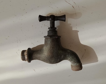 Antique bronze and brass well tap, early 20th century