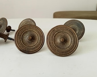 1/4 Paire de boutons de meuble ancien en bronze poignées Empire XIXeme