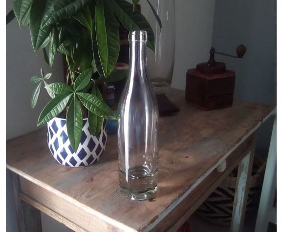 Bouteille en Verre Épais Vintage Minjard 48Cl, Vintage Thick Glass Bottle 48Cl Made in France