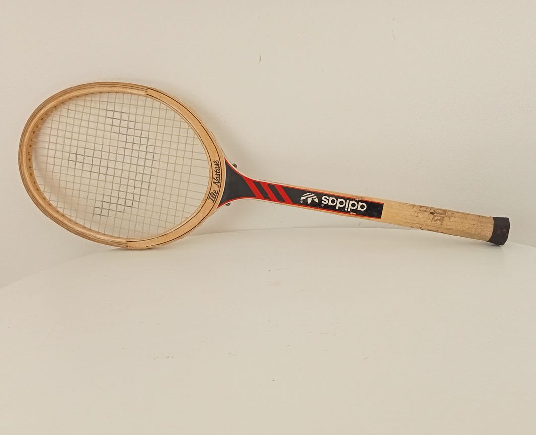 Vintage Adidas Ilie Nastase Wooden Racket 70s