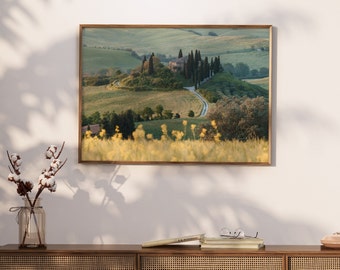 Tuscany Landscape Print - Italy Photography - Italian Countryside - Italian Village - Europe Wall Art - Italy Travel Poster