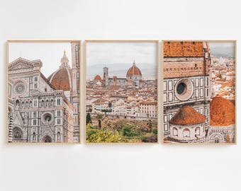 Florence Set of 3 Prints - Italy Art Print - Tuscany Printable - Florence Duomo - City Print - Italy Photography - Instant Download