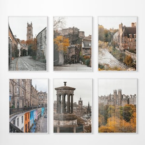 Edinburgh 6er Set Drucke Herbst Schottland Herbst Galerie Wand Kunst Edinburgh Castle Europa Drucke Dark Academia Digital Download