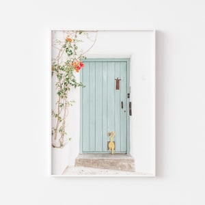 Mediterranean Door Print Wooden Door Photography White Washed Village Countryside Rustic Print Doorway Poster Digital Download