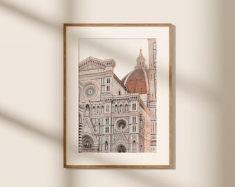 Impressão de Florença - Fotografia da Itália - Toscana para imprimir - Pôster de arquitetura - Arte de parede com a cúpula de Florença - Pôster da Itália - Download digital