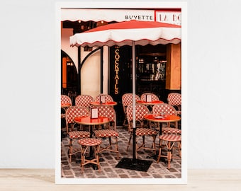 Paris Cafe Print - Montmartre Poster - Cafe Art - Paris Cafe Photography - Paris Digital Wall Art - Instant Download