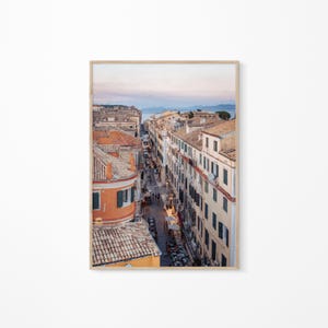 Greece Print, Coastal Wall Art, Greek Island Print, Mediterranean Wall Art, Greek Poster, Sunset Travel Poster, Digital Download