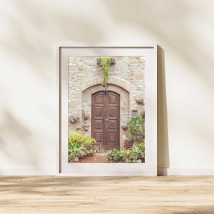 Wooden Door Succulents Plants - Doorway Print - Door Photography - Mediterranean Art - Village House - Tuscany Print - Digital Download