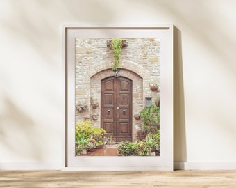 Plantas suculentas para puerta de madera - Impresión para puerta - Fotografía de puerta - Arte mediterráneo - Casa de pueblo - Impresión en la Toscana - Descarga digital