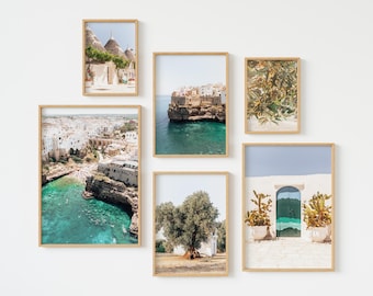 Puglia Set of 6 Prints - Mediterranean Art - Italy Gallery Wall Art - Olive Tree Print - Italian Summer Photography - Digital Download