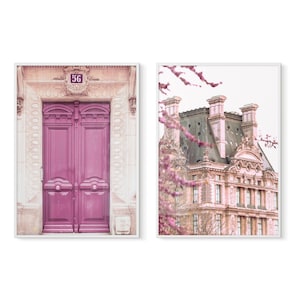 Pink Paris 2er Set - Paris Print - Paris Fotografie - Französische Wanddekoration - Paris Wandkunst - Reisefoto - Digitaler Download