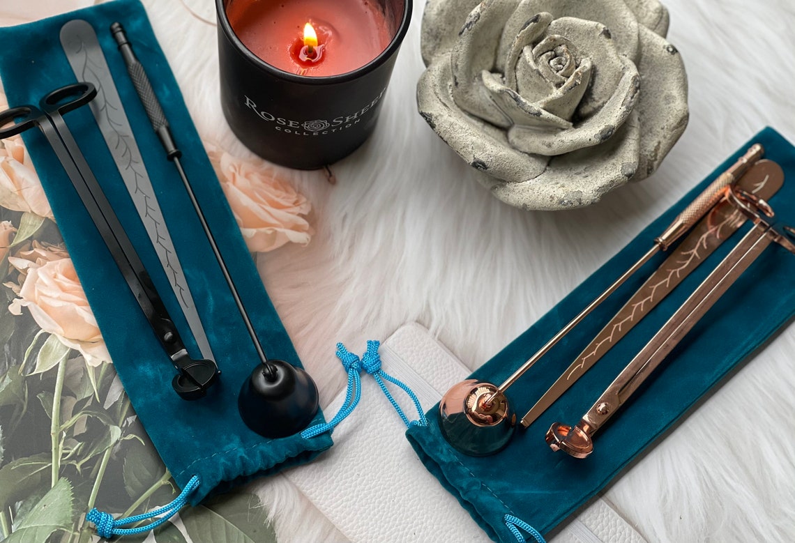 Stainless Steel Candle Care Kit 3 Piece Set Snuffer Wick Etsy