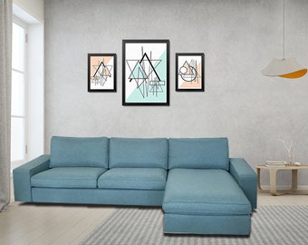kea Kivik 4 Seat with Chaise Cover, (318cm wide ) , Kivik Replacement Cover, Ikea Kivik Slipcover, Ikea Kivik Cover, Kivik Sofa Cover