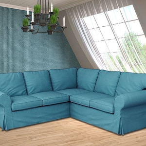Custom Made Replacement Cover UPPLAND Sectional 4-seat corner sofa / Slipcover for Ikea UPPLAND 2+2 Seat Sectional Sofa Cover