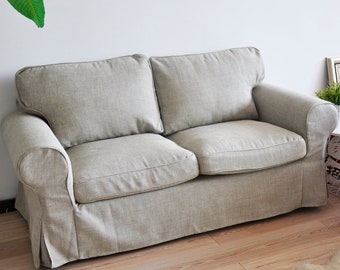 ベルベットカバー付き IKEA 2人掛けソファ エークトルプ ベージュ EKTORP エークトルプ 2人掛けソファ, キランダ ライトベージュ