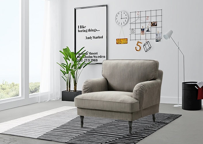 Stocksund アームチェアカバー、IKEA Stocksund ソファカバー