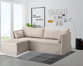 Custom Made IKEA Sandbacken corner sleeper sofa,Sandbacken corner sofa,Sandbacken,IKEA Slipcover,Sandbacken cover,Sandbacken sleeper sofa