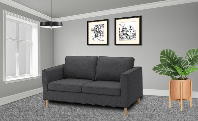IKEA PÄRUP ペルプ 2人掛けソファ ダークグレー 家具 PARUP 2 人掛けソファ カバー、IKEA PARUP、パルプ カバー、パルプ 2