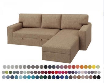 Fodera BÅRSLÖV, Fodera su misura per divano letto a 3 posti Barslov con chaise longue, Fodera di ricambio Barslov, Barslov, Fodera fatta a mano