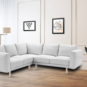 Sofa cover for IKEA NORSBORG 2+2 seat sofa with corner,Ikea Chaise longue,Ikea Slipcover,NORSBORG Sectional cover,Custom Made Cover