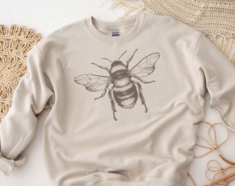 Bee Sweatshirt, Nature Honeybee sweatshirt | Save the Bees Cute Cottagecore Aesthetic Pullover Gift