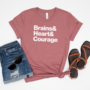 Wizard of Oz Fan T-Shirt - Brains & Heart and Courage typography shirt