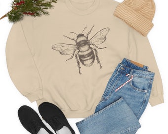Bumble Bee Sweatshirt: Cottagecore Bee Illustration, Save The Bees
