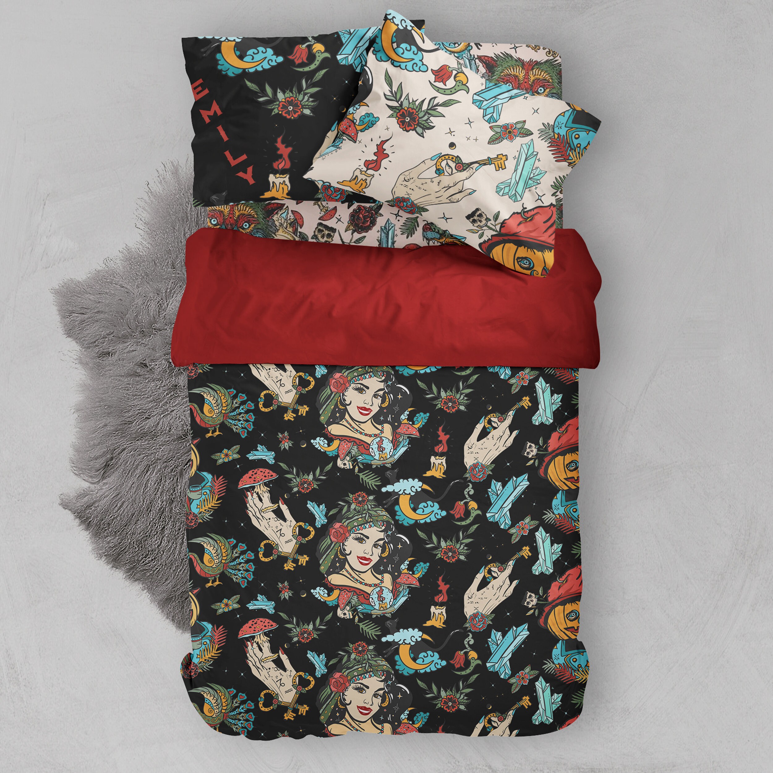 Twin bedding set gothic gothic thrmed full duvet cover goth Etsy