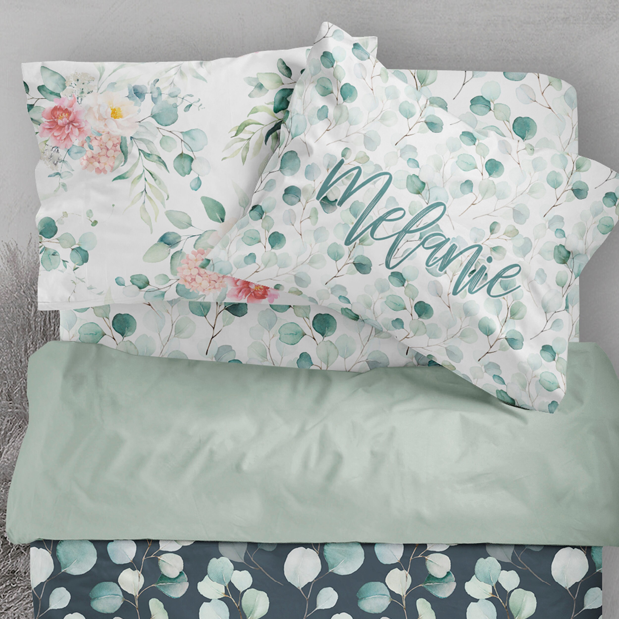 Eucalyptus Bedding Set groen Dekbed Cover Twin Dekbed Black Etsy