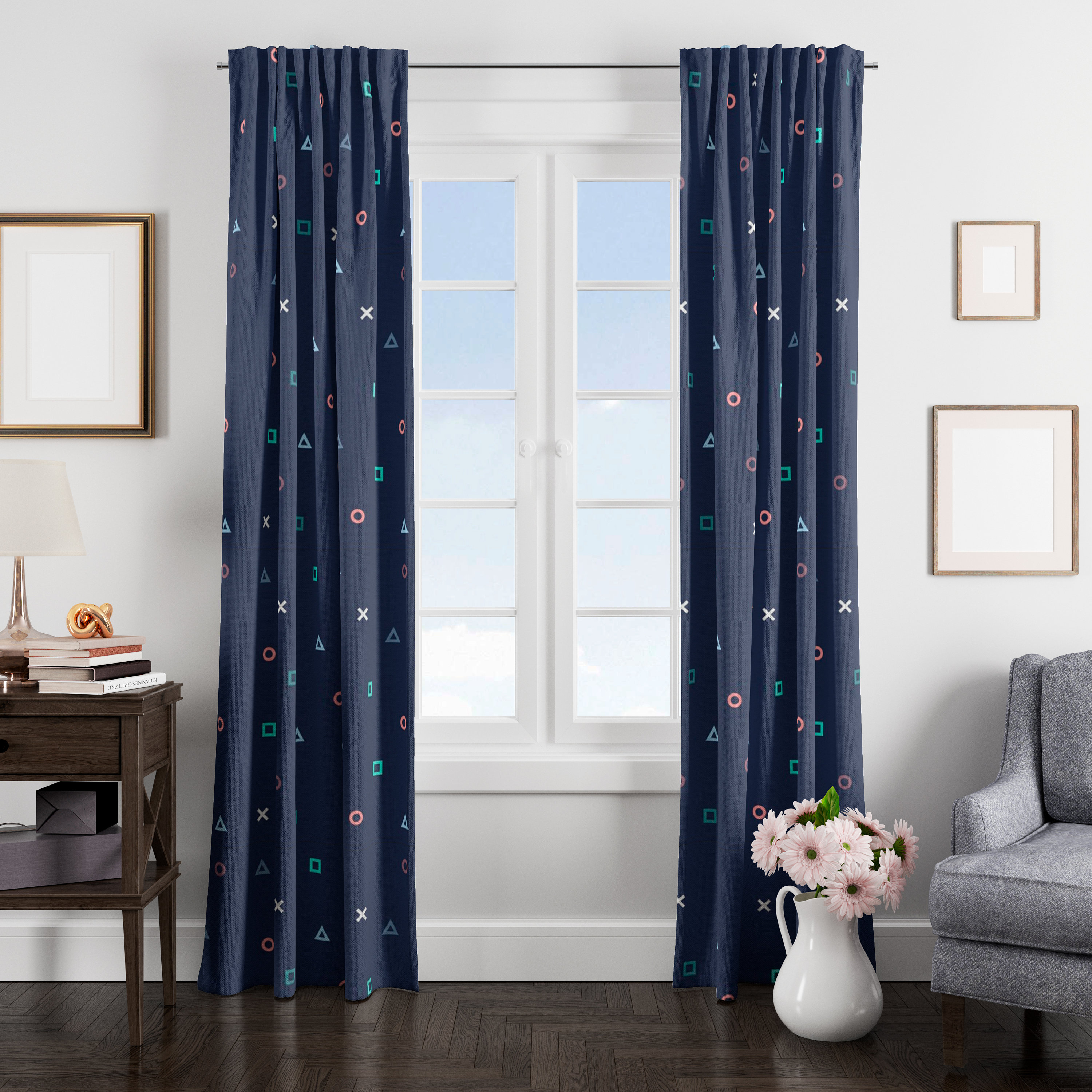 Curtain game gamer ps linen cotton blackout window Etsy